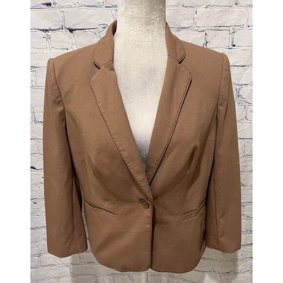 The Limited Tan One Button Blazer Jacket Women Office Career Size Medium - Picture 1 of 6